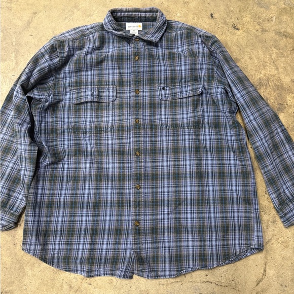 Carhartt Other - Carhartt Gray and Blue Plaid Flannel Shirt